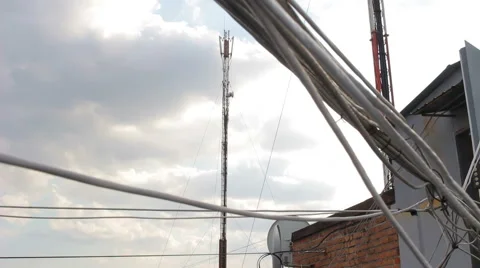 Mobile network on the roof Stock Footage 58802196