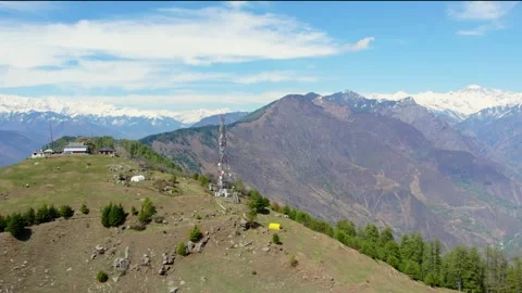 Mobile Network Tower on Mountain Showing Telecom Connectivity Infrastructuure 库存影片 332707807