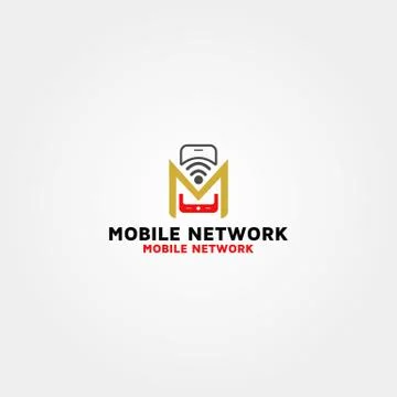 Mobile Network vector logo design Stock Illustration