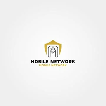 Mobile Network vector modern logo design template idea Stock Illustration