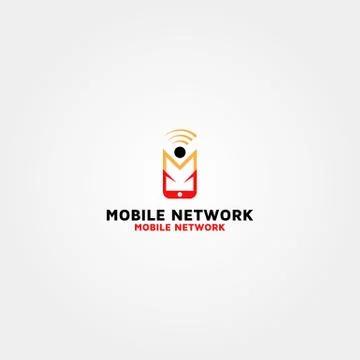 Mobile Network vector modern logo design template Stock Illustration