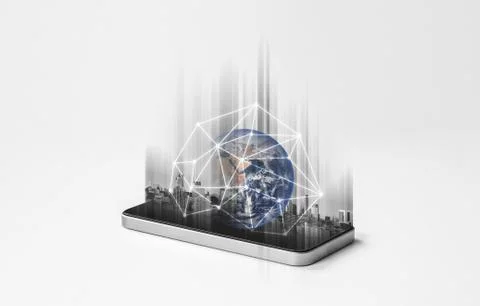 Mobile networking technology. Element of this image are furnished by NASA Stock Photos