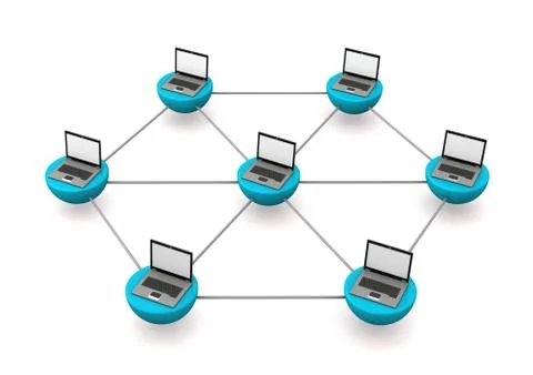 Mobile notebooks network Stock Illustration