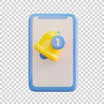 Mobile Notification 3D Illustrations Stock Illustration