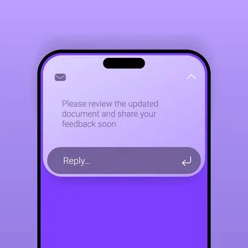 Mobile Notification User Interface Message Alert Design Illustrazione stock