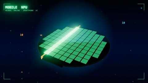 Mobile npu silicon wafer scan Video stock 339999860
