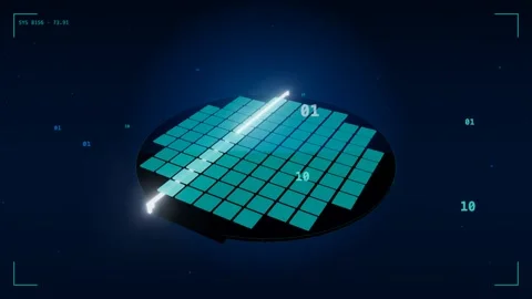 Mobile npu silicon wafer scan Stock Footage 340021957