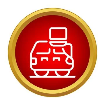Mobile office van icon in red circle Stock Illustration