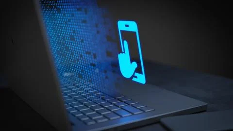Mobile online internet digital background 3D Illustration Stock Illustration