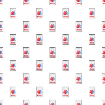 Mobile online shopping seamless pattern for e commerce Illustrazione stock