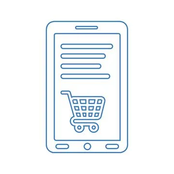 Mobile online shopping vector icon Stock Illustration
