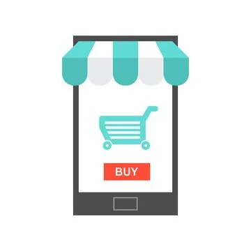 Mobile Online Store Stock Illustration