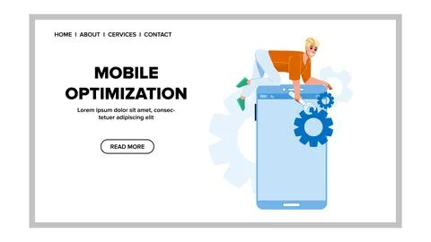 Mobile Optimization Developer Business Vector イラスト素材