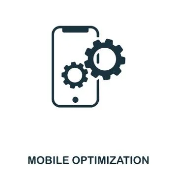 Mobile Optimization icon. Line style icon design. UI. Illustration of mobile Stock Illustration