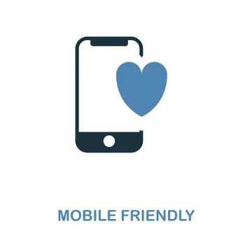 Mobile Optimization icon. Simple element illustration in 2 colors design. Mobile Stock Illustration