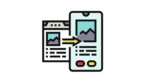 Mobile optimization seo color icon animation Stock Footage 326113201