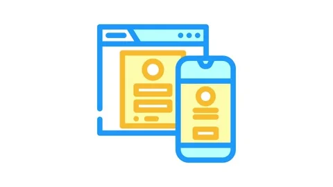 Mobile optimization seo color icon animation Stock Footage 327265009