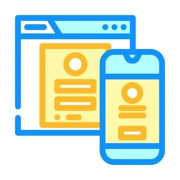 Mobile optimization seo color icon vector illustration Stock Illustration