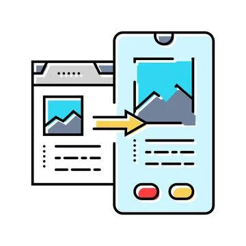 Mobile optimization seo color icon vector illustration Stock Illustration