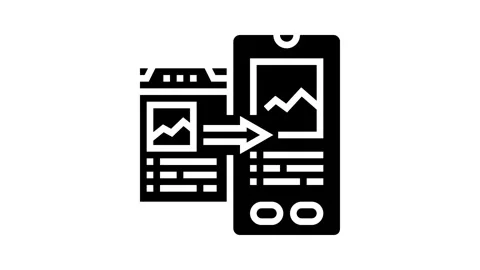 Mobile optimization seo glyph icon animation Stock Footage 326150068