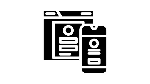 Mobile optimization seo glyph icon animation 스톡 동영상 326741321