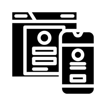 Mobile optimization seo glyph icon vector illustration イラスト素材