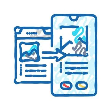 Mobile optimization seo icon doodle illustration Stock Illustration