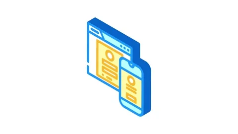 Mobile optimization seo isometric icon animation Stock Footage 327287272