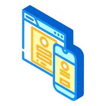 Mobile optimization seo isometric icon vector illustration Stock Illustration