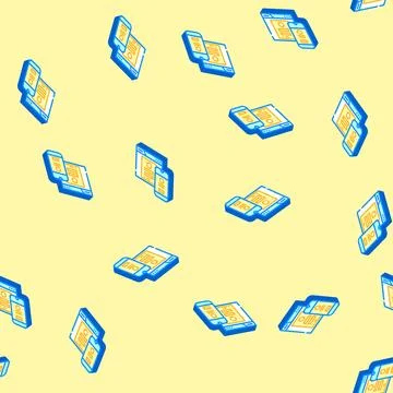 Mobile optimization seo isometric icon seamless pattern Illustrazione stock