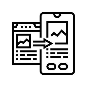 Mobile optimization seo line icon vector illustration Stock Illustration