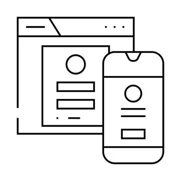 Mobile optimization seo line icon vector illustration Illustrazione stock