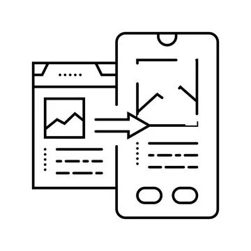 Mobile optimization seo line icon vector illustration Stock Illustration