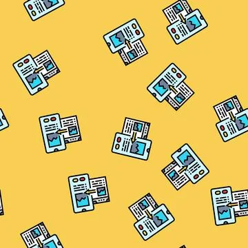 Mobile optimization seo vector seamless pattern Illustrazione stock