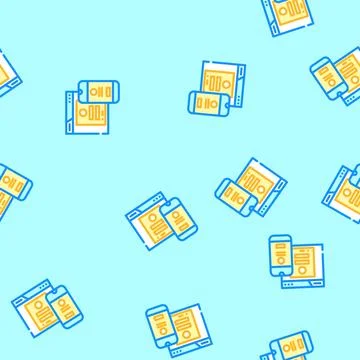 Mobile optimization seo vector seamless pattern Illustrazione stock