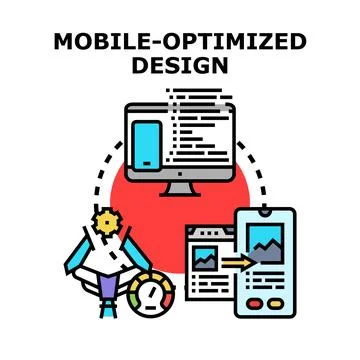 Mobile optimized design adapting interface for devices Ilustración de archivo