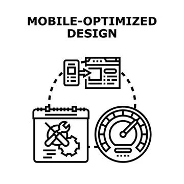 Mobile optimized design concept for responsive web development Illustrazione stock