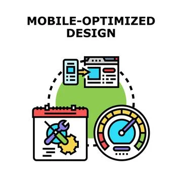 Mobile optimized design concept for responsive web development Illustrazione stock