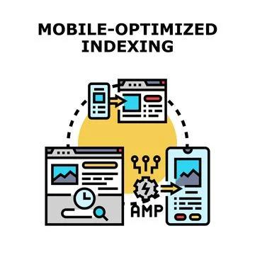 Mobile optimized web indexing for fast browsing Stock Illustration