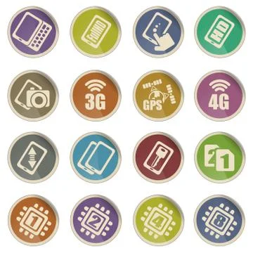 Mobile or cell phone specifications and functions Stock Illustration