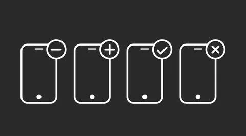 Mobile or Smartphone Icon Set. Stock Illustration