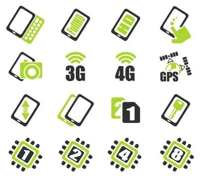 Mobile or smartphone specifications and functions Stock Illustration