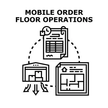 Mobile order floor operations logistic management system Stockillustratie