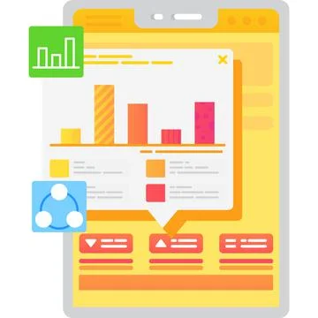 Mobile organizer showing clear dynamic of goals Stock Illustration