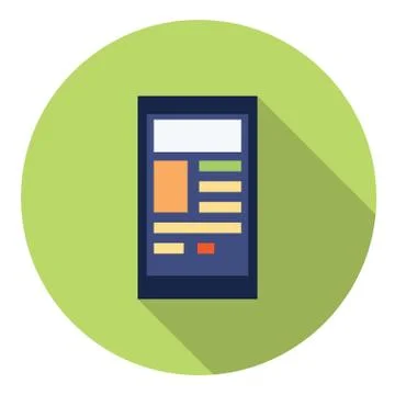 Mobile Page Flat Icon Stock Illustration