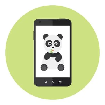 Mobile Panda Stock Illustration