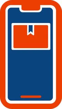 Mobile parcel tracking online delivery icon Illustrazione stock