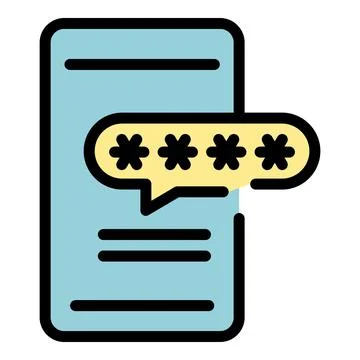 Mobile passcode icon color outline vector Stock Illustration