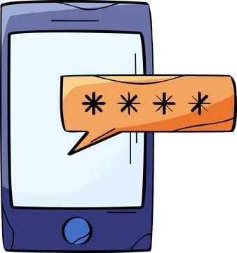 Mobile password key authentication icon vector Stock Illustration