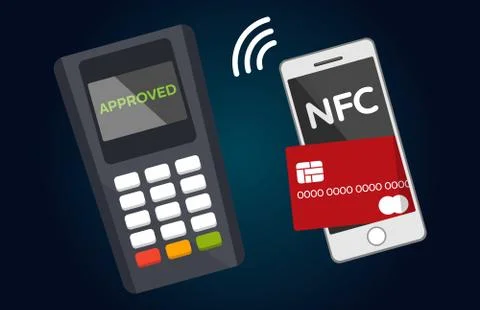 Mobile paying with NFC technology イラスト素材